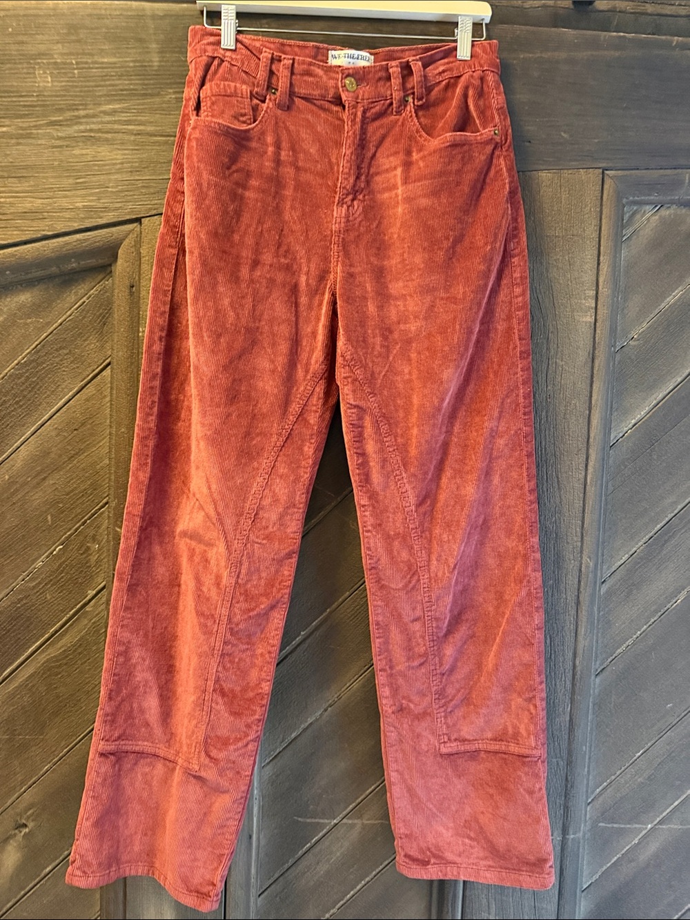 We The Free Straight-Leg Corduroy Jeans in Rust